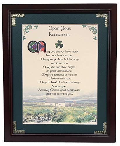 Upon Your Retirement - Personalizable Framed Green Matted Blessing