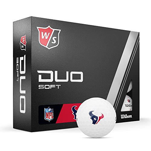 WILSON Staff 2023 Duo Soft NFL Golf Balls - 12 Balls, White, Houston Texans