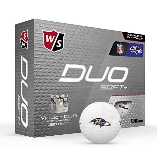 WILSON Duo Soft+ NFL Golf Balls (1 Dozen)-Baltimore,White