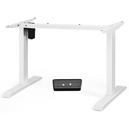 COSTWAY Standing Desk Frame, Electric Sit Stand Desk Frame w/Adjustable Width & Height for 39.5Ó-67Ó Tabletops, Ergonomic Computer Workstation Base w/Controller for Home & Office (White)