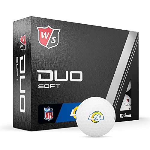 WILSON Staff 2023 Duo Soft NFL Golf Balls - 12 Balls, White, Los Angeles Rams