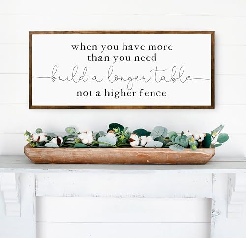 20x40 inches, Build a longer table not a higher fence | Dining Room Wall Decor | Farmhouse Dining Room Wall Decor | Farmhouse Decor | Farmhouse | Modern Farmhouse Decor | Farmhouse Christmas Decor