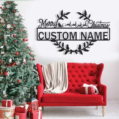 Custom Metal Signs Christmas Metal Name Sign Metal Wall Art Wall Decor Metal Wall Art Last Name Sign Family Name Sign Personalized Wedding Gift Fire Pit Sign Outdoor Decor Cabin Sign