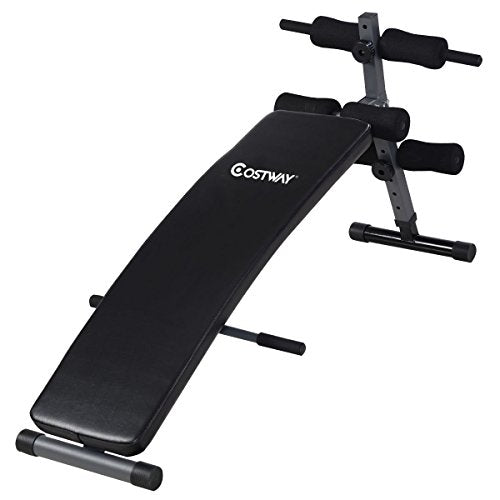 Costway Adjustable Arc-Shaped Decline Sit up Bench Crunch Board Exercise Fitness Workout