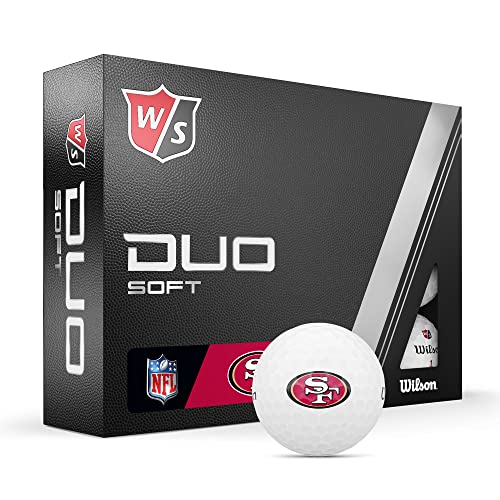 WILSON Staff 2023 Duo Soft NFL Golf Balls - 12 Balls, White, San Francisco 49ers