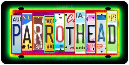 WORLD'S GREATEST LICENSE PLATES! PARROTHEAD Margaritaville 5 O'Clock Somewhere Metal LICENSE PLATE 6"x12" Tiki Bar Pool Hot Tub Luau Beach Decor Jimmy Buffett Island Time Key West Florida