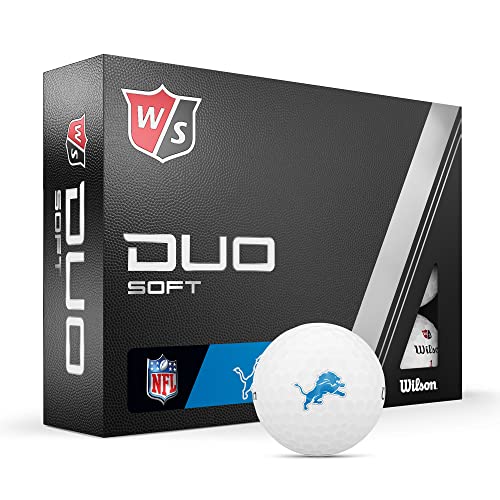 WILSON Staff 2023 Duo Soft NFL Golf Balls - 12 Balls, White, Detroit Lions