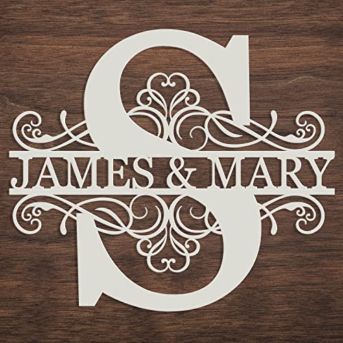 Personalized Name Sign | Split Letter Monogram Wall Decor | Metal Wall Art Last Name Sign | Family Name Sign | Personalized Wedding Gift |Custom Metal Signs | Outdoor Metal Sign12"-40"