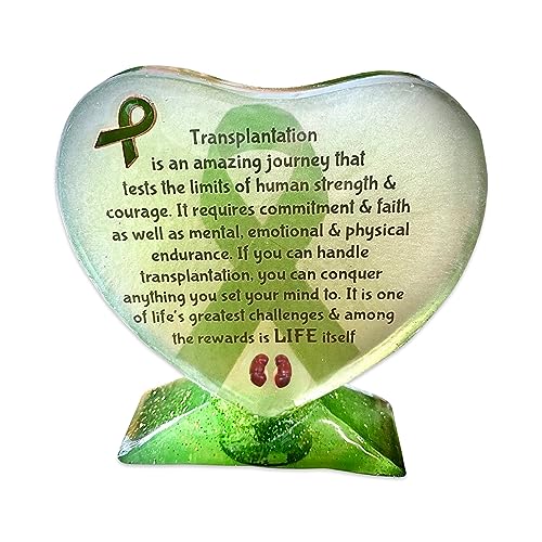 Resin Transplant Journey Heart Shaped Display Stand Gift for Transplant Survivors (Kidney)