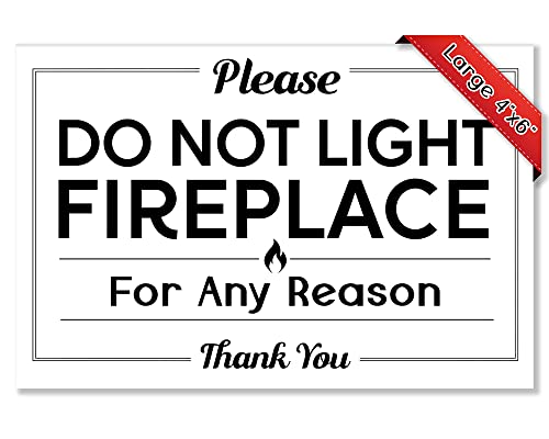 Airbnb Essentials For Hosts - Do Not Light Fireplace - 4"x6" Acrylic Sign w/Mounting Tape - Guest Do Not Use Sign - Rental Home Necessities Guest Fireplace Signs - Home Must Haves