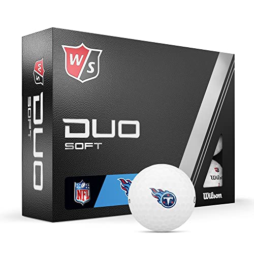 WILSON Staff 2023 Duo Soft NFL Golf Balls - 12 Balls, White, Tennessee Titans