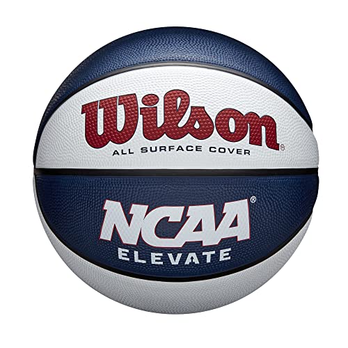 Wilson NCAA Elevate Basketball - Size 7-29.5", White/Navy