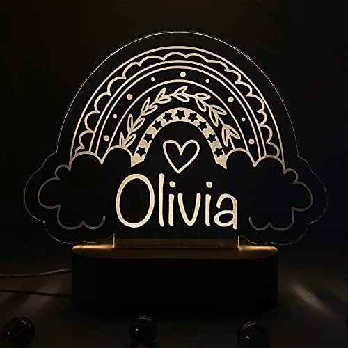 Personalized Rainbow Night Light Custom Name Night Light Baby Girl Boy Gift New Baby Gift Personalized Gift for Kids