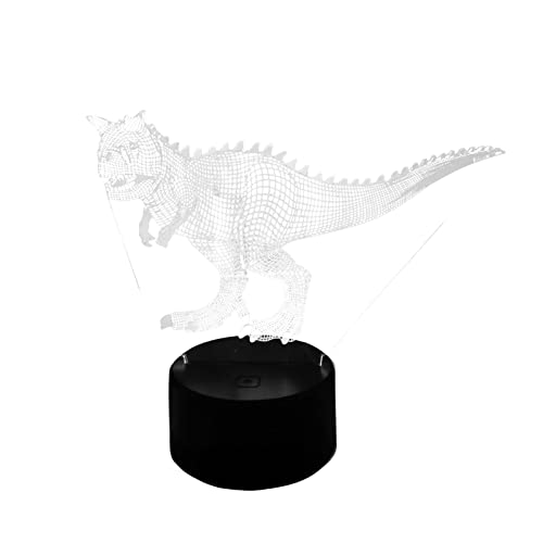 Colorful Dinosaur 3D Electronic Creative Table Lamp 3D Stereo Table Lamp Bedside Lamp 3D Colorful Touched Control Night Light 1 Year Old Boy (A, One Size)