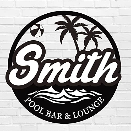 Pool Metal Sign, Poolside Paradise Sign, Backyard Patio Sign,Personalized Family Pool Sign,Swimming Pool Metal Sign, Last Name Pool Sign, Pool Signs and Decor Outdoor, Custom Pool Sign(C)