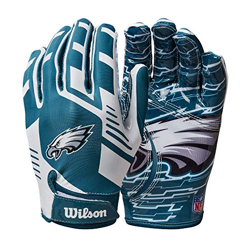 Wilson NFL Stretch Fit Football Gloves - Youth, Philadelphia Eagles