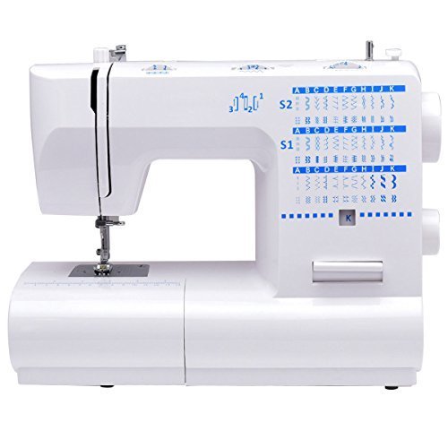 Costway Sewing Machine Heavy Duty Adjustable with 66 Built-In Stitched Double Needles Automatic Threading Portable Crafting Mending Machine