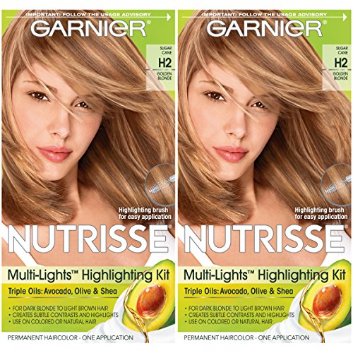 Garnier Hair Color Nutrisse Nourishing Creme, H2 Golden Blonde Permanent Hair Dye, 2 Count (Packaging May Vary)