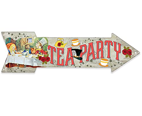 Alice in Wonderland Decor - Tea Party - Directional Arrow Metal Sign - Alice in Wonderland Signs - Home Decor Wall Art Perfect Alice in Wonderland Gifts and Decorations