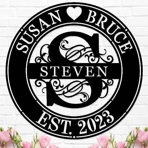 Personalized Wedding Gifts House Warming Gifts New Home Last Name Signs for Home Monogram Wall Decor Custom Metal Name Sign Monogram Gifts Wedding Gifts for Couple Metal Wall Art