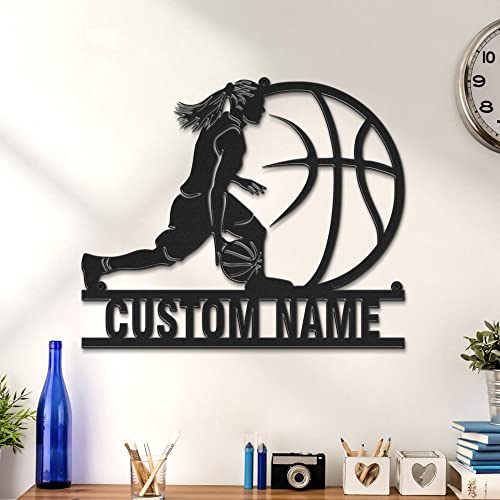 Custom Name Sign Light Personalized Basketball Metal Sign Monogram Wall Decor Personalized Home Decoration Gift Outdoor Metal Art