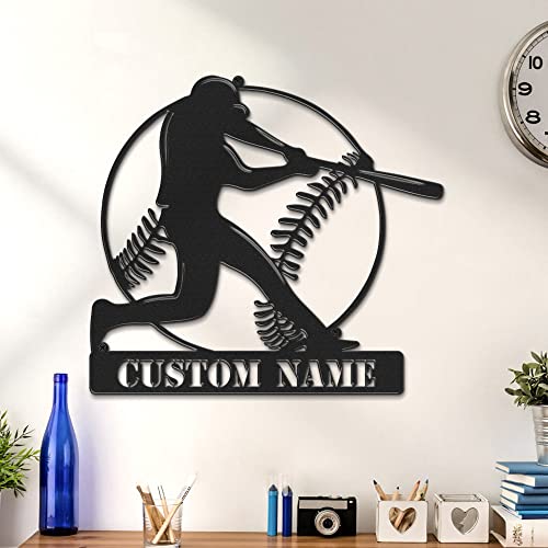 Custom Name Sign Light Personalized Baseball Metal Sign Monogram Wall Decor Personalized Home Decoration Gift Outdoor Metal Art