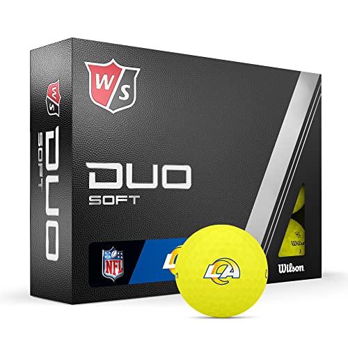 WILSON Staff 2023 Duo Soft NFL Golf Balls - 12 Balls, Yellow, Los Angeles Rams