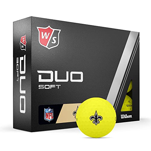 WILSON Staff 2023 Duo Soft NFL Golf Balls - 12 Balls, Yellow, New Orleans Saints