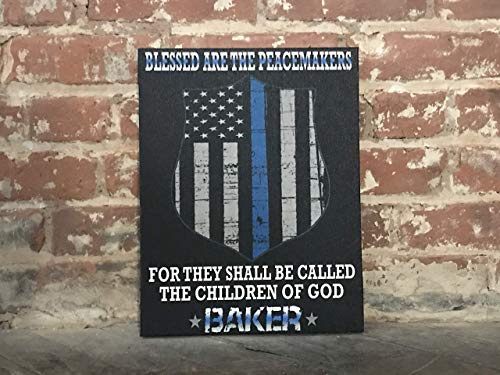 Police Officer Christmas Gift, Thin Blue Line Custom Canvas, Blessed Are The Peacemakers, Perfect Promotion, Birthday or Graduation Present