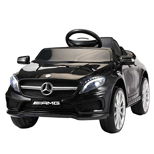 Licensed Mercedes Benz Electric Car for Kids 3-8, Children Ride On Toy with Parental Remote Control, KidsÕ Electric Vehicle with Soft Start Design/3 Speed/Radio & LED Lights - Black