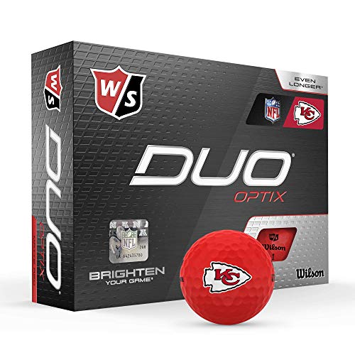 WILSON Duo Soft NFL Golf Balls (1 Dozen)-Kansas City,Red, Standard