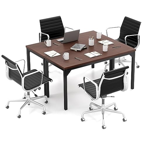 COSTWAY 4.5FT Conference Table Set of 2, 55Ó x 24Ó Large Meeting Room Table W/Heavy Duty Steel Frame, Modern Computer Desk for Home, Office, Conference Room, Easy Assembly (2)