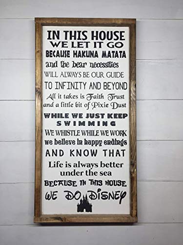 IN THIS HOUSE WE DO DISNEY | DISNEY FAMILY | DISNEY SIGN | DISNEY DECORATION | 12"x24"