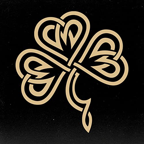 Wooden Celtic Shamrock Home Wall Decor - 8 x 8 inches - Carved Shamrock Decor, Rustic Wall Art and Desk Decorations for Office and Home, Pure Black - True Stock Studios