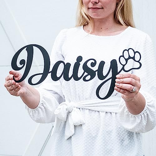 Personalized Metal Pet Name with Paw | Custom Metal Dog Décor | Dog Name Sign | Gift for Dog Mom Dog Dad | Pet Loss Gift Dog Memorial Gift