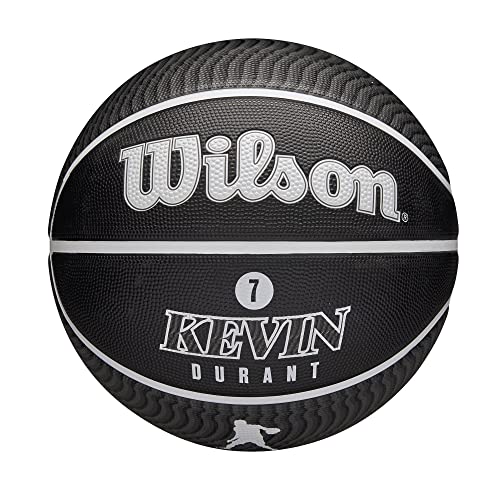 WILSON NBA Player Icon Mini Basketball - Kevin Durant , Mini Size,White/Black