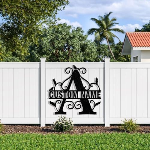 Custom Metal Signs Metal Name Sign Metal Wall Art Split Letter Monogram Wall Decor Metal Wall Art Last Name Sign Family Name Sign Personalized Wedding Gift Fire Pit Sign Outdoor Decor Cabin Sign - A