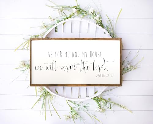 10x20 inches, As For Me And My House We Will Serve The Lord - As For Me And My House We Will Serve The Lord Sign - Scripture Wall Art - Bible Verse Sign - Wall Art Framed - Joshua 24:15