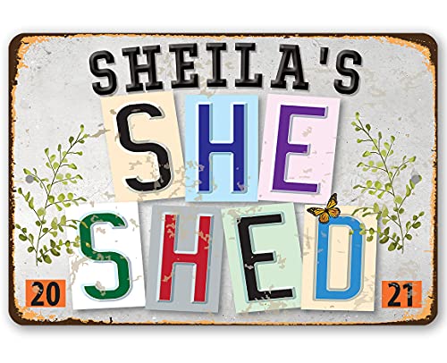 She Shed Sign - She Shed - Metal Sign - Indoor/Outdoor Shed Art - She Shed Decor Gift, Funny Birthday Gifts for Women, Metal Shed Signs, She Shed Decorations, Christmas Presents for Women