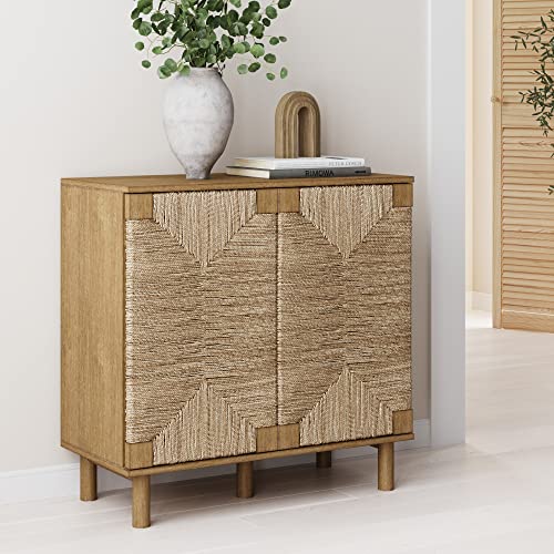 Nathan James Sideboard Buffet Modern Storage, Free Standing Accent Cabinet for Hallway, Entryway or Living Room, 1, Light Brown