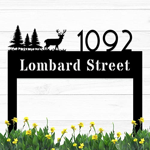 Custom House Numbers for Outside, Address Plaque with Stakes, Lawn Mounted Plaque,House Numbers,Outdoor Metal Sign,Address Signs for Yard,House Number Sign,Address Numbers for House,Housewarming Gift