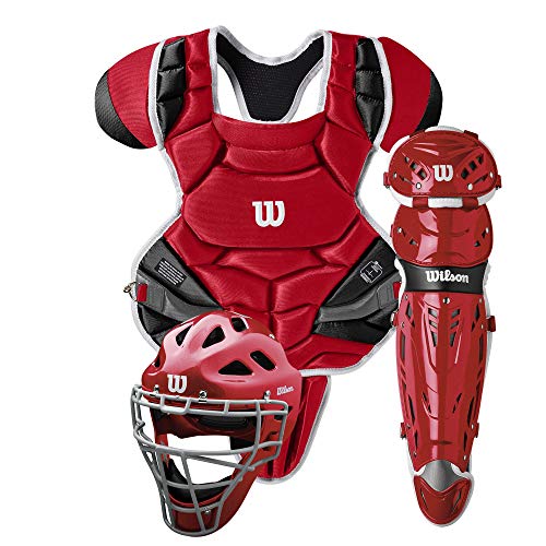 WILSON C1K NOCSAE Catcher's Gear Kit, Intermediate - Scarlet