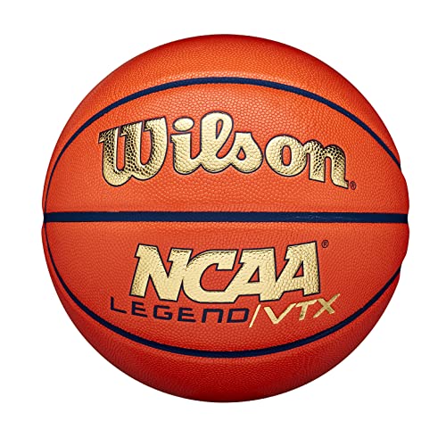 Wilson NCAA Legend VTX Basketball - Size 7 - 29.5", Orange/Gold