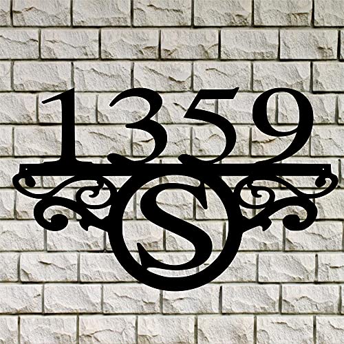 Personalized Bottom Letter Monogram Address Sign by Sea Biscuit Metal Designs