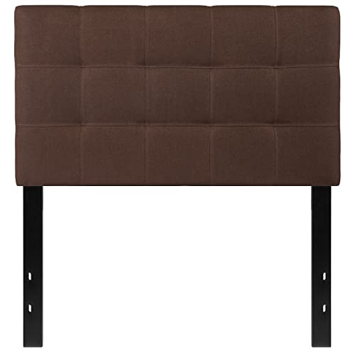 Flash Furniture Bedford Tufted Upholstered Twin Size Headboard in Dark Brown Fabric