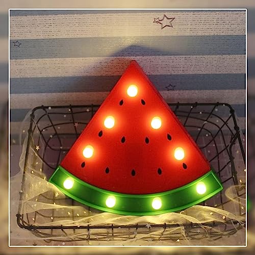 Marquee Sign Lights, LED Marquee Letter Lights Sign Marquee Night Light for Kids Room Lamp Battery Operated (Watermelon)