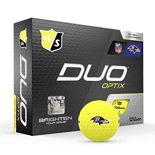 WILSON Duo Soft NFL Golf Balls (1 Dozen)-Baltimore,Yellow