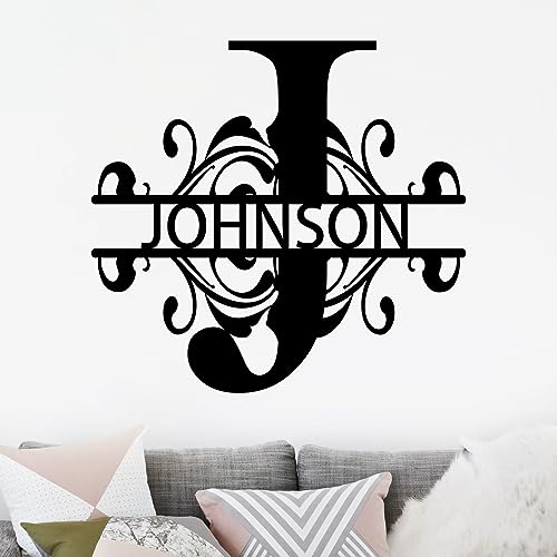 Personalized Metal Signs |Metal Name Sign | Split Letter Monogram | Outdoor Family Name Sign For Front Porch | Last Name Sign | Couple Gift | Housewarming Couples Gift | Wedding Gift