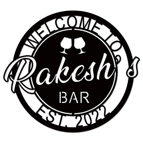 Custom Bar Signs Personalized bar Signs for Home Bar Signs for Home Decor Bar Decor for Home Personalized Metal Sign Wall Decor Metal Wall Art Bar Party Sign Welcome to Our Backyard Bar And Grill Sign