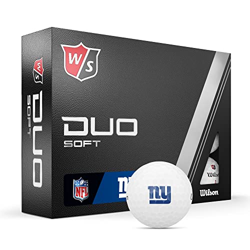 WILSON Staff 2023 Duo Soft NFL Golf Balls - 12 Balls, White, New York Giants